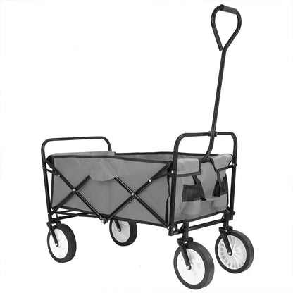 Bolderkar - Bolderwagen - Opvouwbare - Tuinkar - 262L -  Tuinwagen - Tuintrolley -  Wagon voor Winkelen, Strand, Park en Picknick, Outdoor Activiteiten en Kamperen - Draagvermogen 80kg - Grijs
