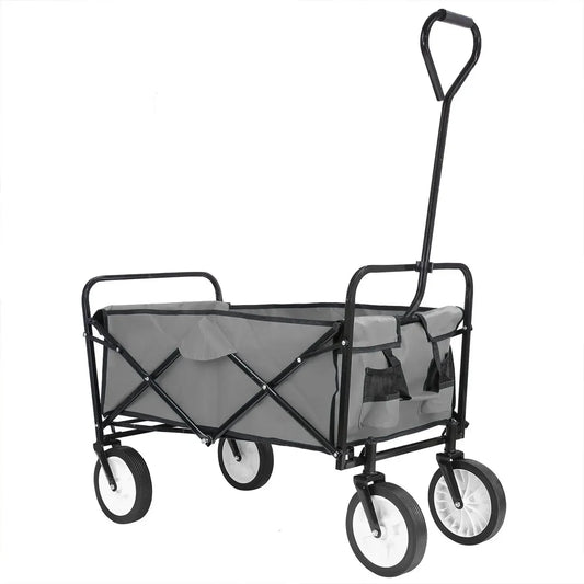 Bolderkar - Bolderwagen - Opvouwbare - Tuinkar - 262L -  Tuinwagen - Tuintrolley -  Wagon voor Winkelen, Strand, Park en Picknick, Outdoor Activiteiten en Kamperen - Draagvermogen 80kg - Grijs