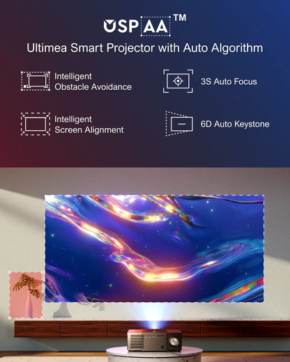 Beamer - Projector - Mini Projector - Full HD 1080P - 5G WiFi LED - 4K Video - 30W Speaker – Home Theater Bluetooth Projector