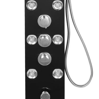 Douche - Regendouche - Douchewand - Douchekolom - Douchepanelen - 6-in-1 - Douchepaneel met LED - Regendouche - Waterval - Massage Jets & Handdouche - Zwart