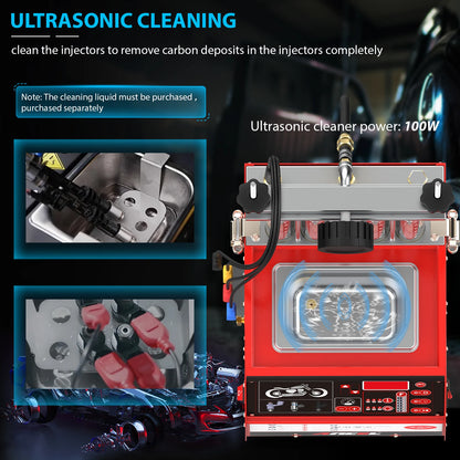 Brandstofinjectorreiniger – Injector Tester – Ultrasone Reiniging – In-Vehicle Reiniging – 2000 Ml Tank – 100W Ultrasoonvermogen