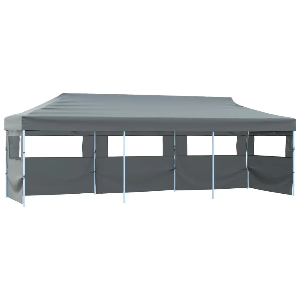 Partytent – Tuinpaviljoen – Ontvangsttent – Opvouwbare Tent – Markt Tent – 3x9 Meter – Waterdicht Oxford Polyester – Staal Frame - Grijs