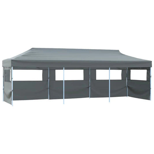 Partytent – Tuinpaviljoen – Ontvangsttent – Opvouwbare Tent – Markt Tent – 3x9 Meter – Waterdicht Oxford Polyester – Staal Frame - Grijs