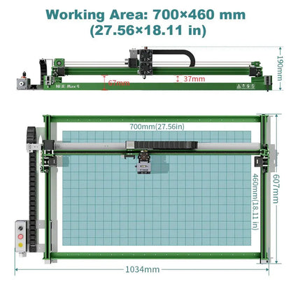 Lasergraveerder – Laserprinter – Graveermachine – Snijmachine – Creatief Gereedschap – Groot Werkoppervlak 700x460 Mm – Nauwkeurige Z-As Verstelling