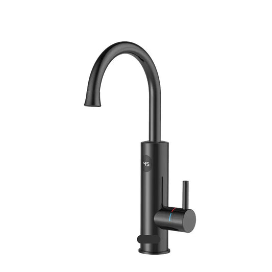 Kraan - Keukenkraan - Elektrische Waterverhitter Kraan - Thermostaatkraan - 220V - Tankless Water Heater - met 360 Graden Draaiende Uitloop - Zwart