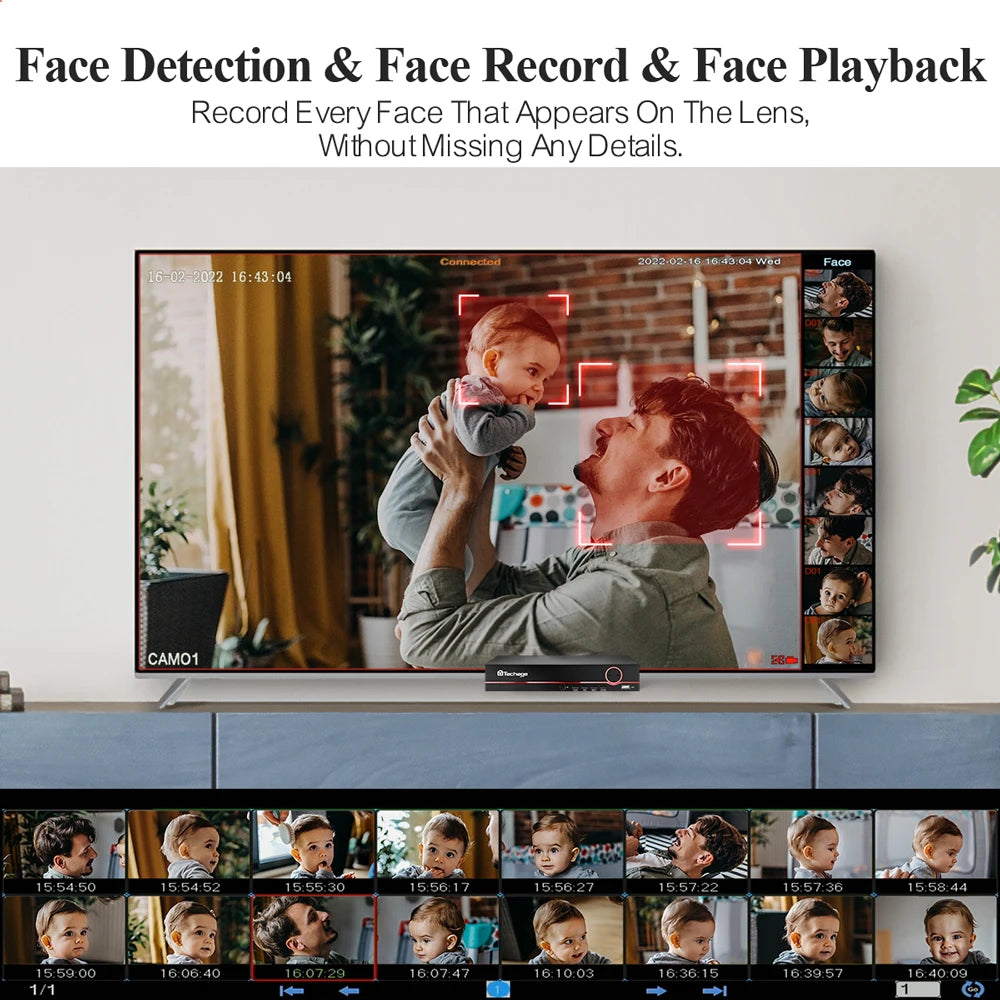 Techage H.265 8CH 5MP 8MP 4K POE Camera System AI Full Color Night VIsion Face Detection CCTV Video Security Surveillance Kits - QUORE