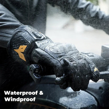Heated Gloves - Winter Leather Gloves - Rechargeable Heated Gloves - Waterproof Gloves - Winter Moto Heated Gloves - Battery Powered Heated Gloves - For Motorcycle, Ski Camping - Leather - Medium