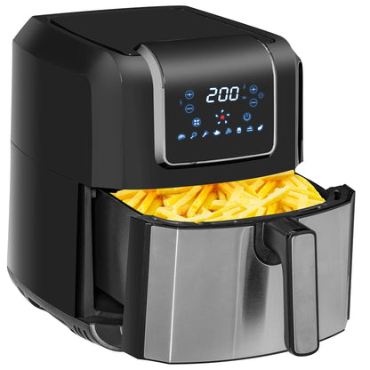 Airfryer - Heteluchtfriteuse - Keukenapparaten - met LED-Touchscreen - Timer - 8 Programma's - 1700W - 6.5L - 220-240V - 50Hz-60Hz - Zwart/Grijs
