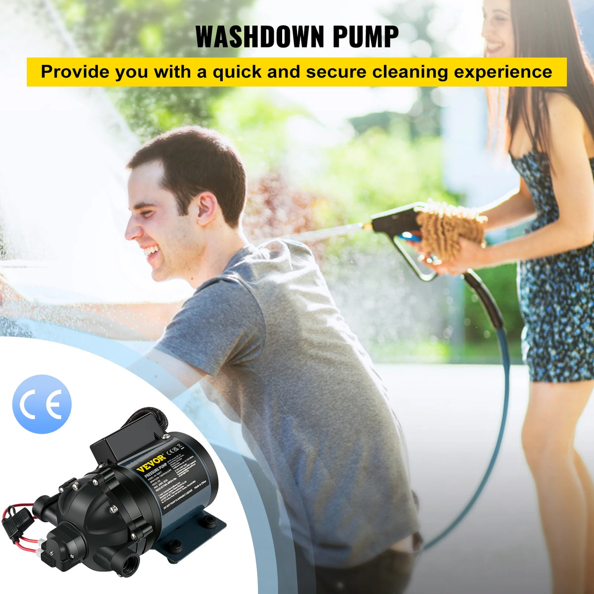Vevor - Afspuitpomp - RV-waterpomp - 12V - GPM 60 PSI Maximaal 10 FT - Hoge druk - voor Marine Deck, Jacht, Caravan Camper Boot - QUORE