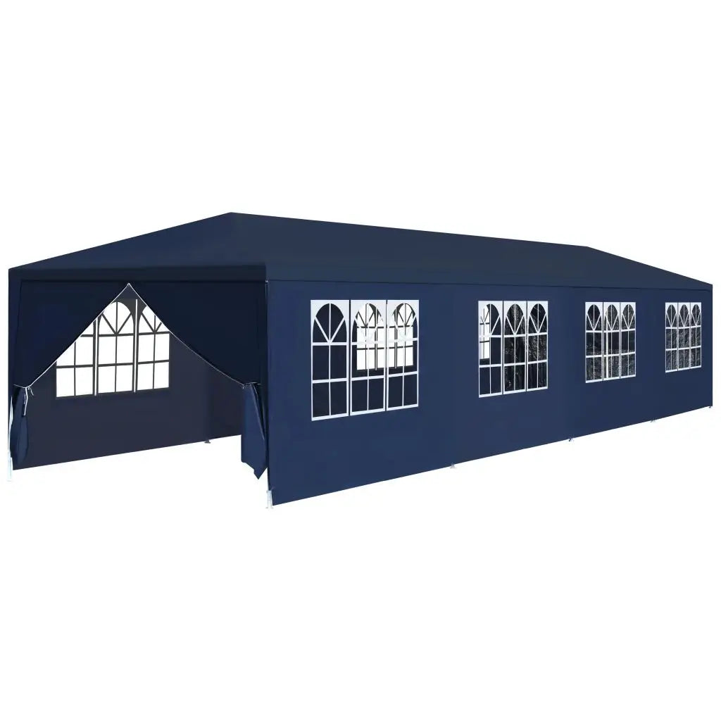 Tuinpaviljoen – Partytent – Tuitent – Overkapping – Waterdicht – 3 x 12 Meter – Roestvrij Staal Frame - Blauw
