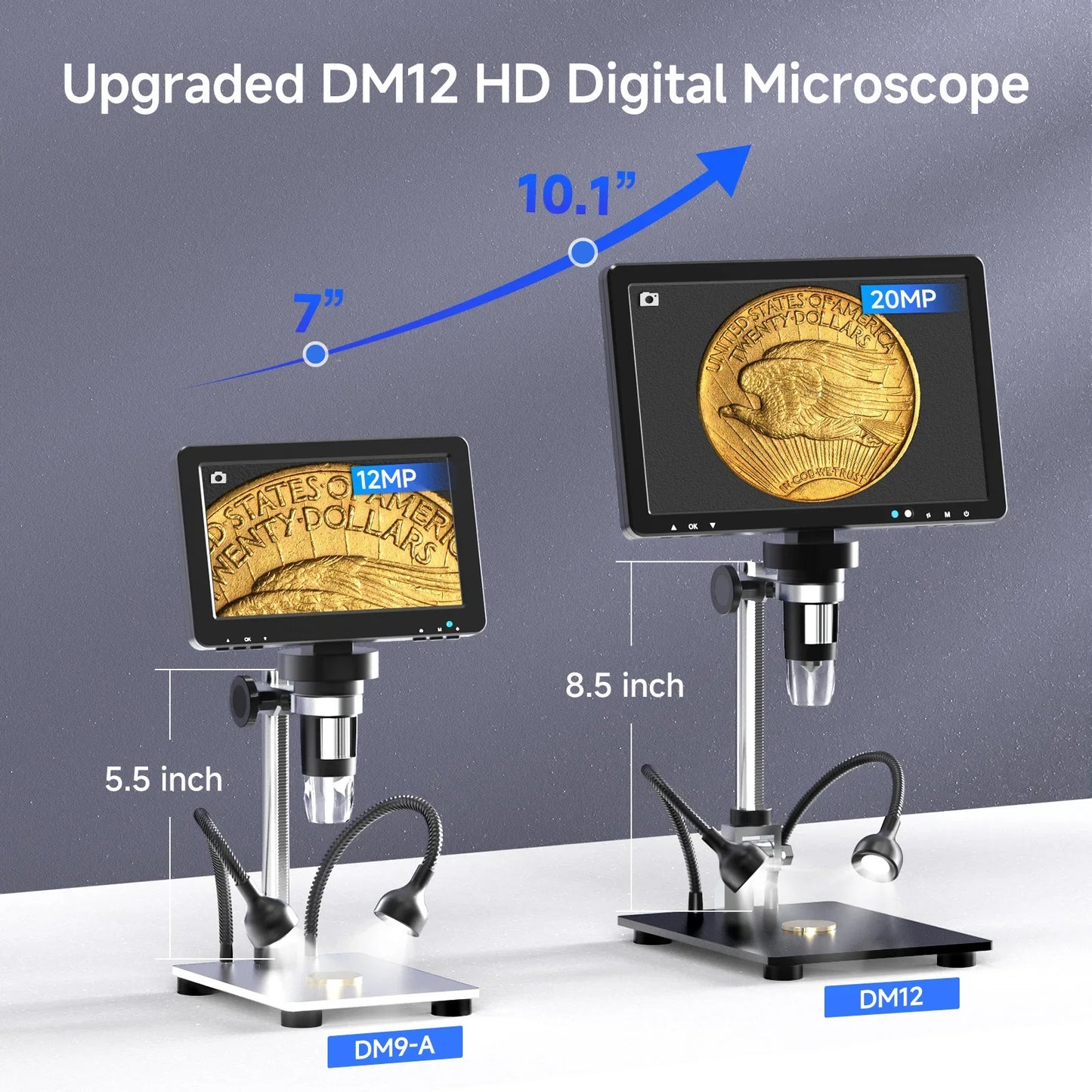 Digitale Microscoop – USB Microscoop – Elektronica Microscoop – Opzichtmicroscoop – Draagbare Microscoop – 10,1 Inch IPS Scherm – 50x-2000x Vergroting