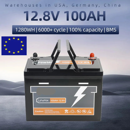 12.8V LiFePO4 Batterij – Lithium Accu – Energieopslag – Oplaadbare Accu – 100Ah Capaciteit – Compact & Lichtgewicht