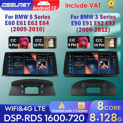 2DIN Android Autoradio – Multimedia Systeem – Navigatie Unit – Touchscreen Radio – Auto Entertainment – 10,33 Inch QLED Scherm – 8GB RAM 128GB Opslag – GPS & CarPlay Support – BMW E60 05-08 CCC Variant