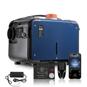 Diesel luchtverwarmer - Luchtverwarmer Parkeerverwarming - Dieselverwarming - Universeel - Dubbele Voeding - Met Afstandsbediening - Bluetooth - 8KW - 12V-24V DC & 110V-240V AC - Marineblauw
