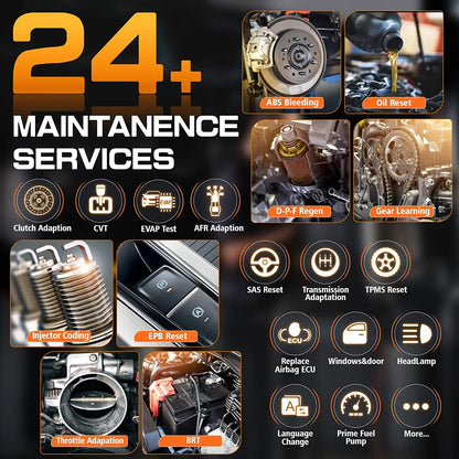 OBD Scanner - OBD2 - Auto Scanner - Auto uitlezen - Diagnose Apparatuur voor Auto's - Professionele Automotive Diagnosetool - Actieve Tests - 31+ Resetfuncties - ECU-Codering - Android 10 - 8” Touchscreen