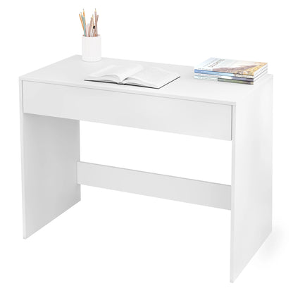 Computertafel - Laptoptafel - Computermeubel - Bureau met Lade - Werkstation - Voor Woonkamer - Kantoor -Studeerkamer - 100x75x50 cm - Wit