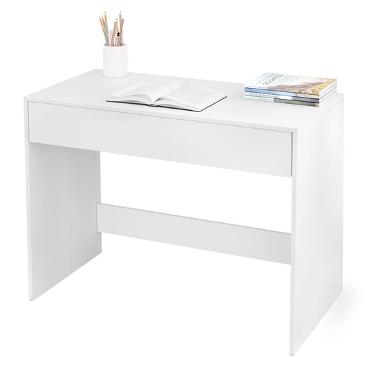 Computertafel - Laptoptafel - Computermeubel - Bureau met Lade - Werkstation - Voor Woonkamer - Kantoor -Studeerkamer - 100x75x50 cm - Wit