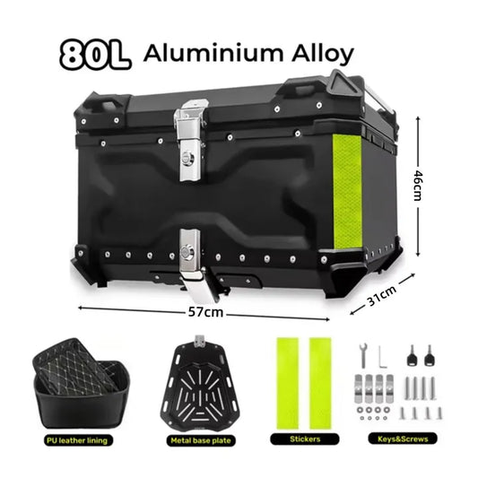 Motorhelm Koffer – Motorkoffer – Helmkoffer – Topkoffer – Motor Bagagekoffer – 80L Inhoud – Lichtgewicht CNC Aluminium – Waterdicht & Vergrendelbaar