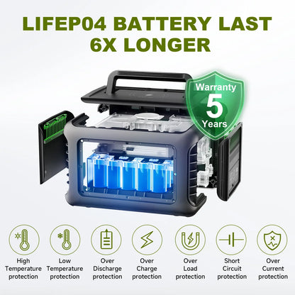 ALLPOWERS Solarpanel 100W 140W 200W Solar Energy Charger with LiFePo4 Battery 299Wh 600W Portable Power Station for Camping RV - QUORE