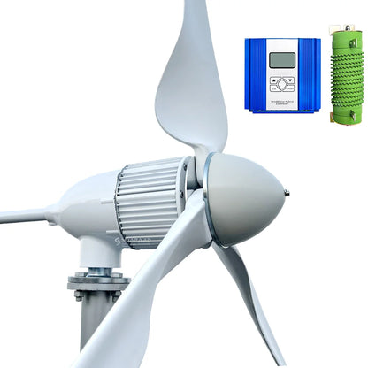 Windturbine – Windmolen – Windgenerator – Windenergie Opwekker – Stil En Efficiënt – 5 kW Vermogen – Aluminiumlegering - 48V - LCD-hybride Controller - QUORE
