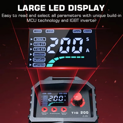 Lasmachine – TIG Lasser – MMA Lasser – 2-In-1 Lasser – Inverter Lasapparaat – 200 Ampère – Instelbare Gasnablasting - Met TIG-lasapparaat Voetpedaal