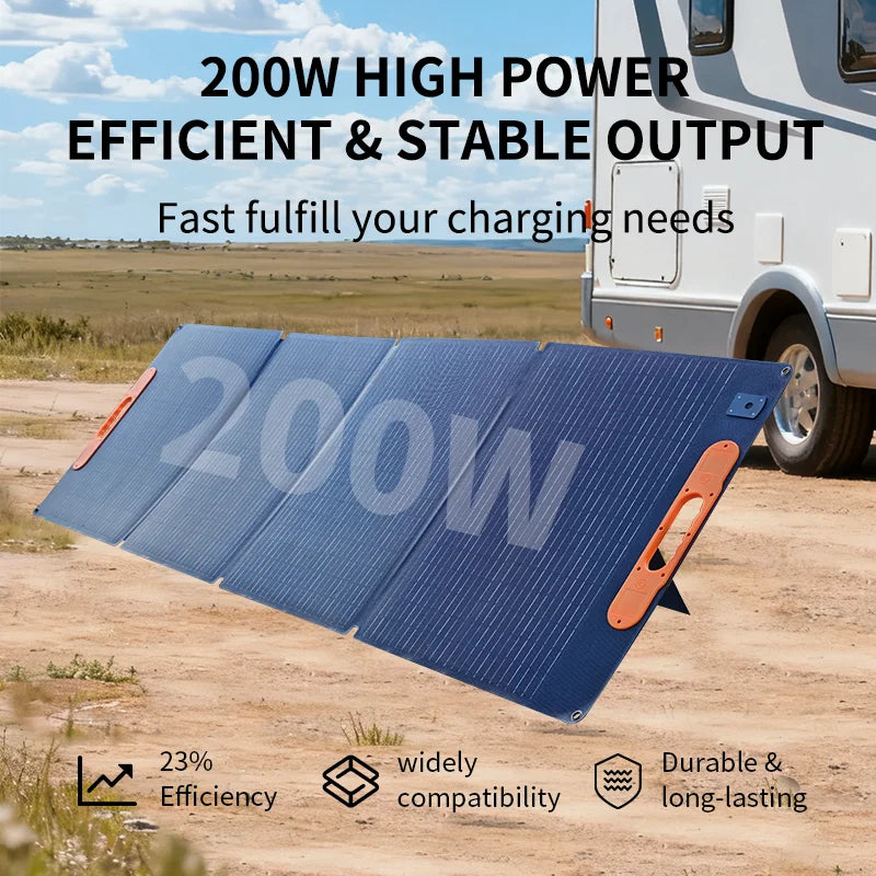 SP200 200W Portable Solar Panel 17.6V Foldable Solar Charger Flexible Solar Generator Camping RV Emergency Supply