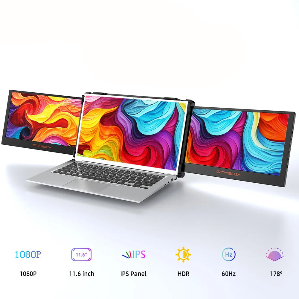 Draagbare Monitor – Tweede Scherm – Extra Beeldscherm – Compact Scherm – Full HD Display – 11,6 Inch IPS Scherm – HDR10 Ondersteuning