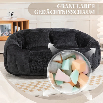 Zitzak – Zitzakstoel – Loungestoel – Zitzakbank – Relaxfauteuil – Hoge Rugleuning – Chenille Stof & Foamvulling - QUORE