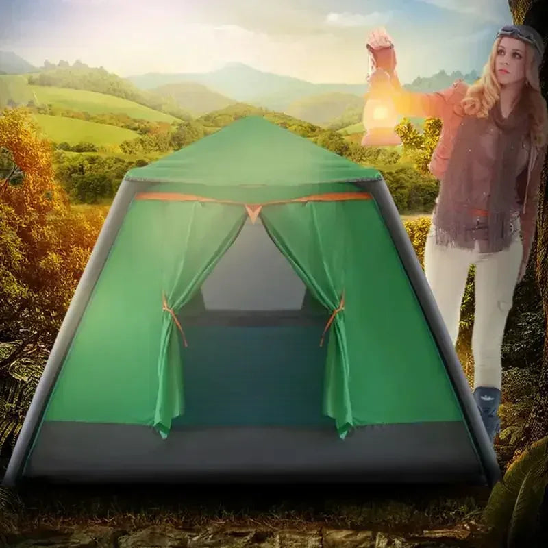 Tent – Kampeertent – Pop-up Tent – Koepeltent – Outdoor Tent – Opblaasbaar – Dubbele Slaapcabines – Lichtgewicht Aluminium Frame