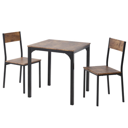 Eetkamerset – Eethoek – Tafel En Stoelen – Compact – Ruimtebesparend – MDF Tafelblad Met PVC – Metalen Frame Poedergecoat