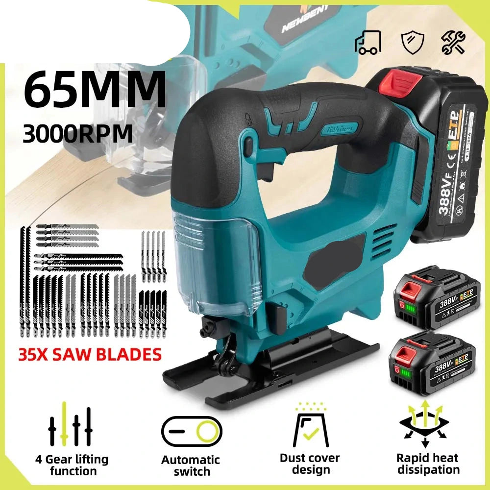 Accu Decoupeerzaag - Draadloze - Decoupeerzaag - 65mm - 18V - Elektrische Zaagmachine - 3000RPM - 45° Verstelbaar - 2 Accu