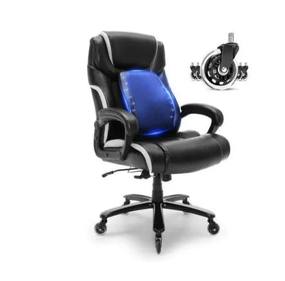 Ergonomische Bureaustoel - Executive Stoel - Gamingstoel - Kantoorstoel - Stoelen - 350lbs met Voetsteun - Verstelbare Lendensteun - Hoog Rugpand - Luxe PU Lederen - Extra Dikke Zitting - Voor Thuiswerk - Kantoor - Wit