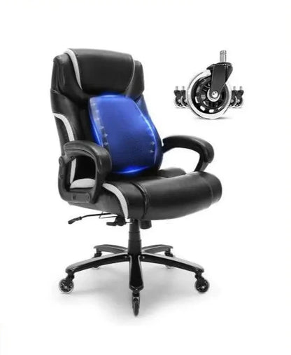 Ergonomische Bureaustoel - Executive Stoel - Gamingstoel - Kantoorstoel - Stoelen - 400 lbs - Verstelbare Lendensteun - Hoog Rugpand - Luxe PU Lederen - Extra Dikke Zitting - Voor Thuiswerk - Kantoor - Zwart