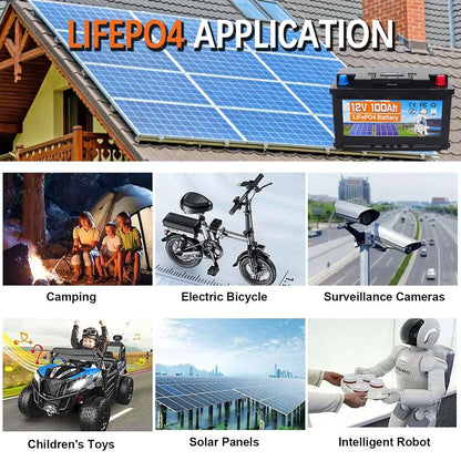 Li-ion Accu – LiFePO4 Batterij – Oplaadbare Accu – Energieopslag Batterij – 12V 100Ah – Hoge Capaciteit 1280Wh – Langdurige Levensduur 6000 Cycli