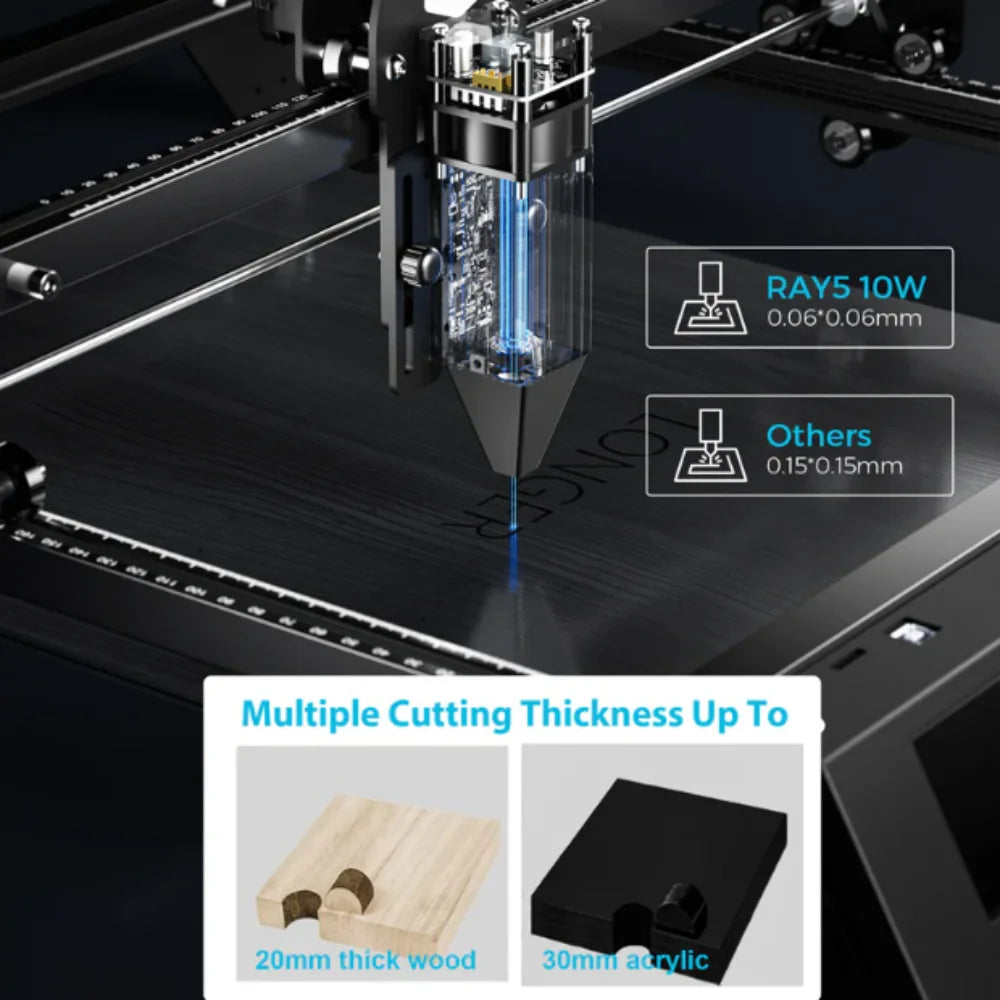 Lasergraveermachine – Laser Cutter – Graveermachine – Snijmachine – 10W Laservermogen – Groot Werkoppervlak 40x40 cm – Wifi & Touchscreen