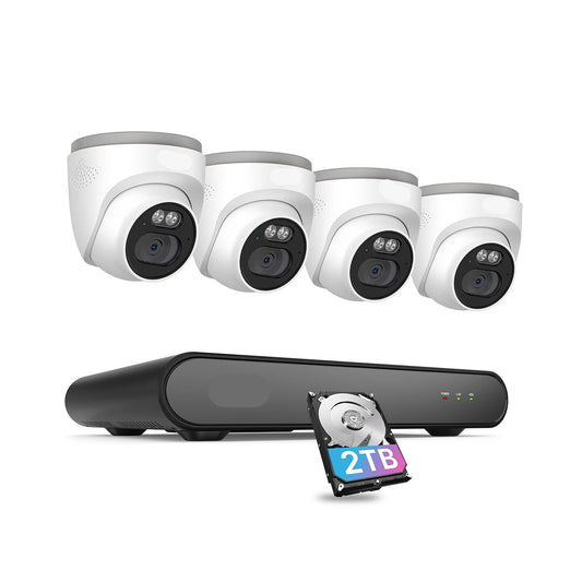 Beveiligingssysteem – Camerasysteem – CCTV Set – Surveillance Kit – Bewakingscamera's – 4MP 2.5K Resolutie – IP66 Waterdicht PoE Systeem