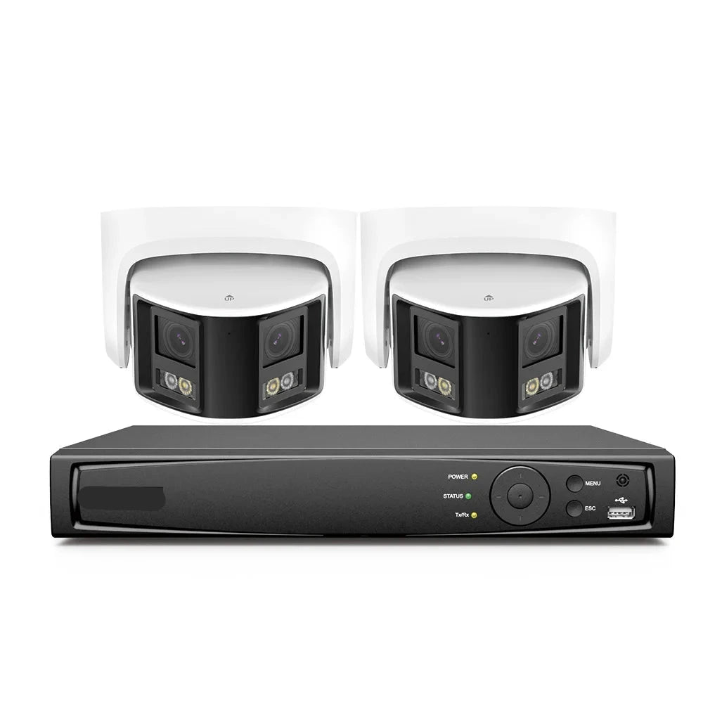 Beveiligingscamerasysteem - Camerabewaking - Beveiligingscamera - POE Camera Kit - Tweeweg Audio - 8CH NVR - 2 Camera's - Weerbestendig - Nachtzicht & Bewegingsdetectie - Binnen en Buiten - Ingebouwde HDD: 1T