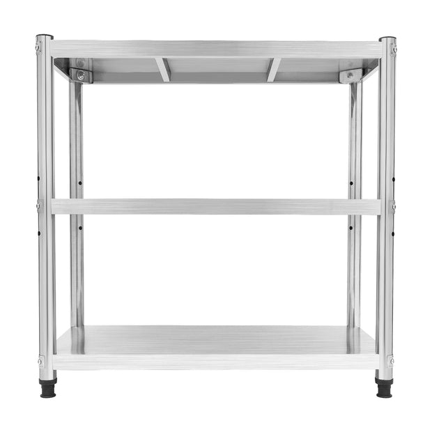 Verstelbare RVS Keukenrek - Ruimtebesparend Met Hoge Draagkracht - 80×40×80cm - 3-laags - Ruimtebesparende Metalen Opbergplank voor Keukens