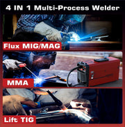 Arccaptain - Lasmachine - Elektrische Lasser - 4 in 1 - Lift Tig Argon ARC MMA Mig MAG Lasser - Geen Gas IGBT Synergy Tool