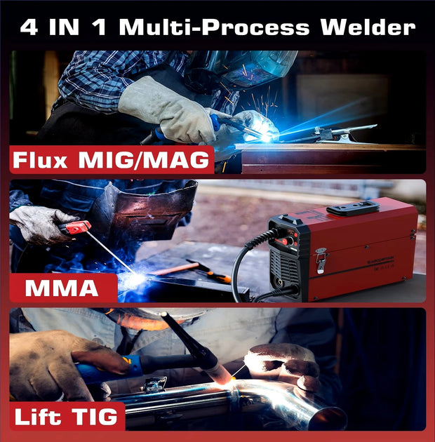 Arccaptain - Lasmachine - Elektrische Lasser - 4 in 1 - Lift Tig Argon ARC MMA Mig MAG Lasser - Geen Gas IGBT Synergy Tool