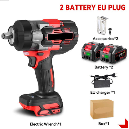 Slagmoersleutel - met Accu - Slagschroevendraaier - 2800Nm - Draadloze - Elektrische - Brushless Motor - 5 Snelheden - 18V - 1/2 Inch - 2 Accu - QUORE