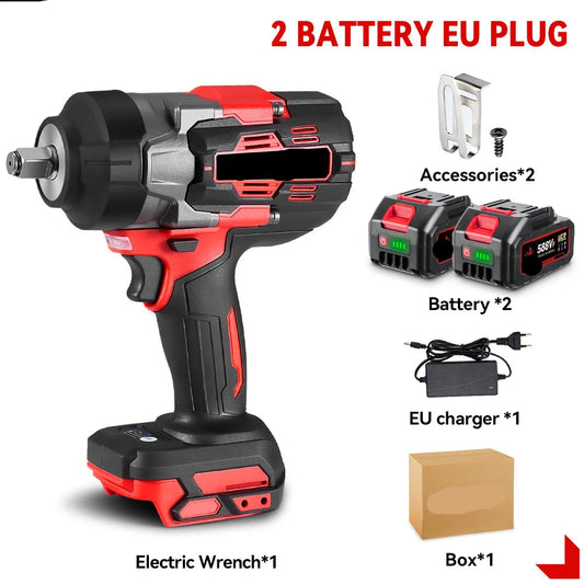 Slagmoersleutel - met Accu - Slagschroevendraaier - 2800Nm - Draadloze - Elektrische - Brushless Motor - 5 Snelheden - 18V - 1/2 Inch - 2 Accu - QUORE