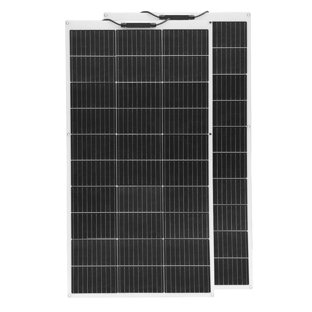 Zonnepaneel - Zonnepanelen - Zonne-energie - 16.5V Fotovoltaïsche Celmodule - Flexibel - Monocrystalline Silicon - 200W - 2 Stuks - Waterdicht - voor Boot - Camper - Caravan - RV - Tuin - QUORE