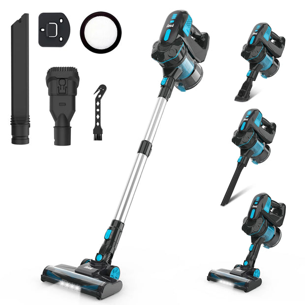Cordless Stick Vacuum Cleaner - Stick Vacuum Cleaner - Vacuum Cleaner - Cordless Stick Vacuum Cleaner - Powerful Suction - 20KPa - 6-in-1 Stick Vacuum Cleaner - 145W - Blue