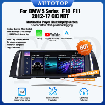 Multimedia Speler – Autonavigatie Systeem – Touchscreen Radio – Carplay Android Auto – F10 CIC Variant – 10,25 Inch Scherm – Draadloze Connectiviteit