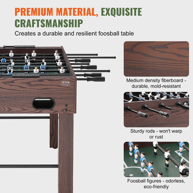 Football Table - Football - Table Football Game - Football Table - Indoor - Full Size - 55 inch - for Family Football - with Table Football Set Including 4 Balls and 2 Cup Holders