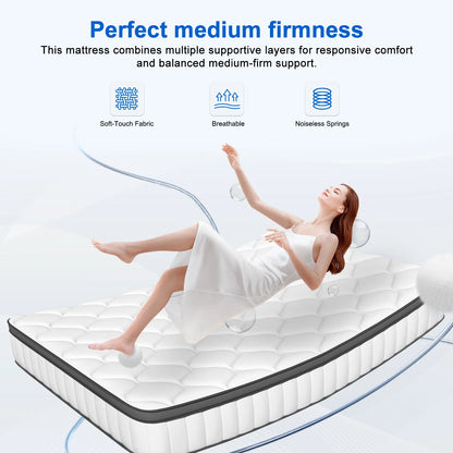 Pocketvering Matras – Springmatras – Slaapmatras – Matrassen – 140x190x25 cm – 7-Zones Ondersteuning – Ademend & Hypoallergeen