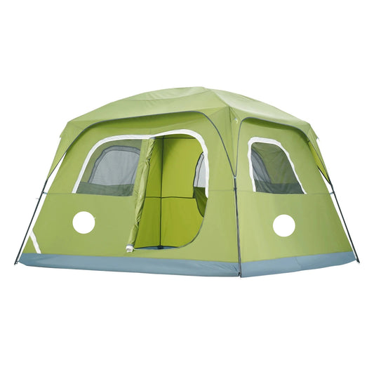 Tent - Strandtent - Kampeertent - 10 x 9 x 6.5 ft - voor 6 Personen - Waterdicht - Lichtgewicht - Backpacking Tent - Gemakkelijk Opzetten - met Deur en Raam - Groen