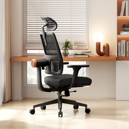 Ergonomische Bureaustoel - Gaming Stoel - Stoelen - Bureaustoelen - met Adaptieve Lendensteun - Verstelbare Hoofdsteun - en Zitdiepte - 4D Armleuningen - Kantelbare Rugleuning - Geschikt voor 160-195cm Lengte - Zwart