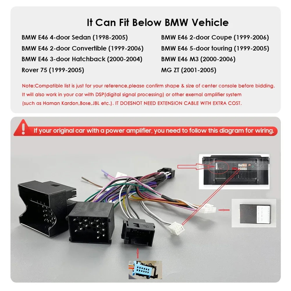 CarPlay - Multimedia Autoradio - CarPlay Scherm - Autoradio - Android Automultimedia - S6 AI - voor BMW 3-serie E46 M3 1998-2001 2002 2003 2004 2005 - AutoRadio Multimedia Videospeler
